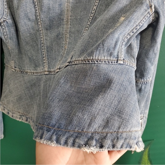 Blank NYC Moto Denim Zip Up Jacket Medium - Picture 7 of 14